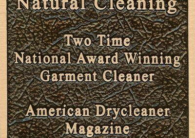 Two Time National Award Winning Dry Cleaner/ Garment Cleaner American Dry Cleaner 1982 & 2006